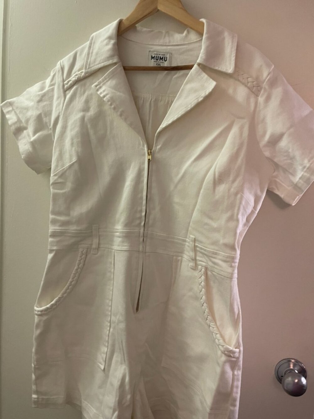 Show Me Your Mumu Outlaw Denim Romper White XXL - Picture 11 of 13